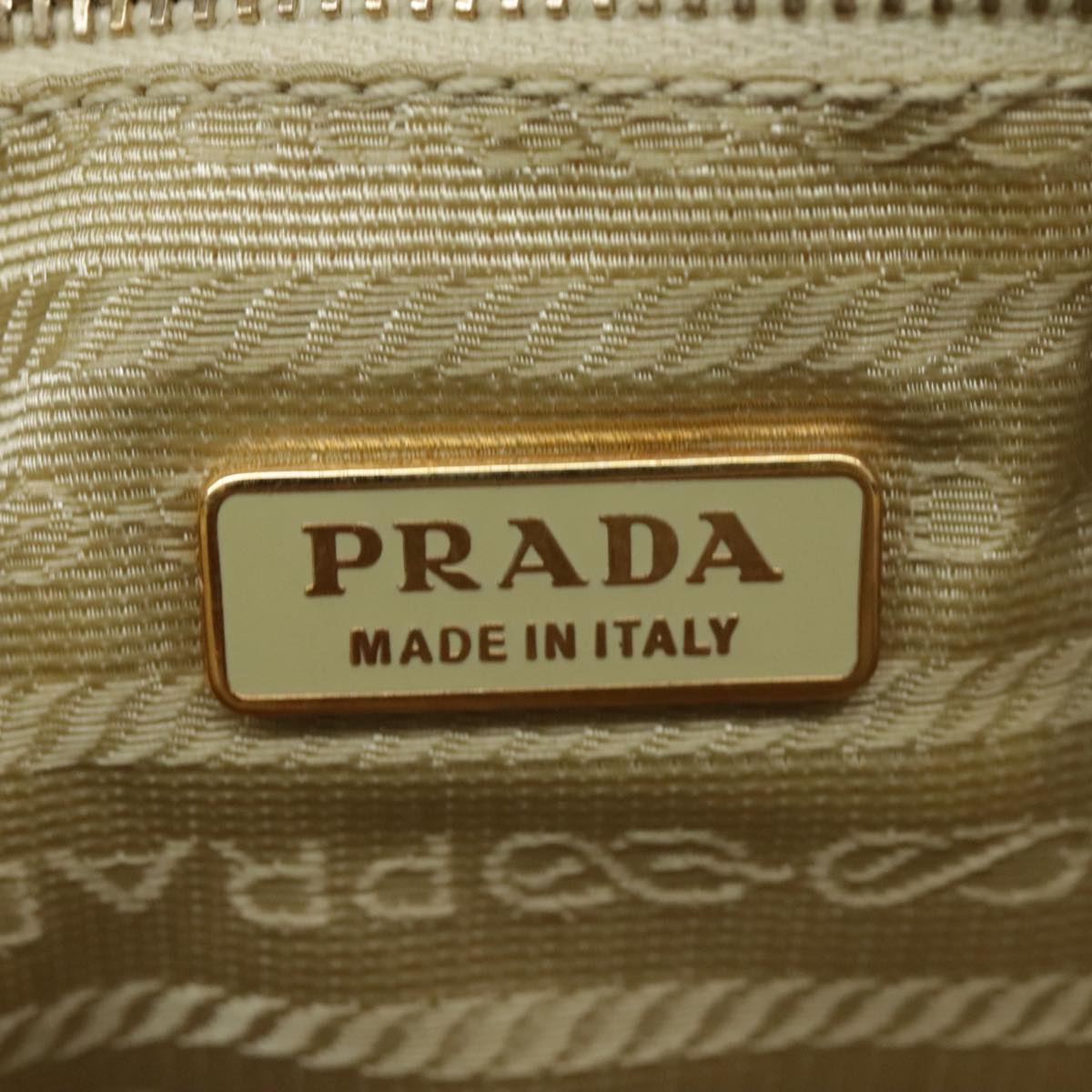 PRADA Hand Bag Nylon Yellow Gold Auth 96652