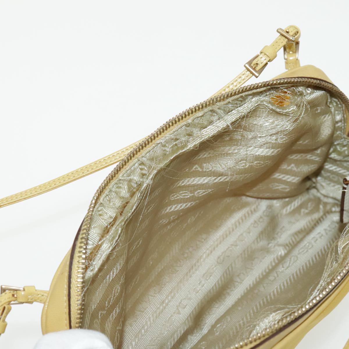 PRADA Hand Bag Nylon Yellow Gold Auth 96652