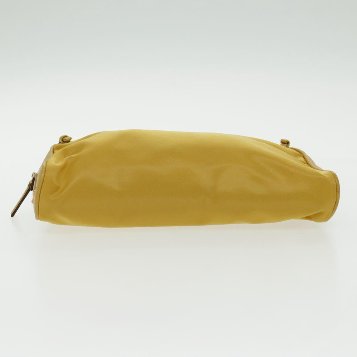 PRADA Hand Bag Nylon Yellow Gold Auth 96652