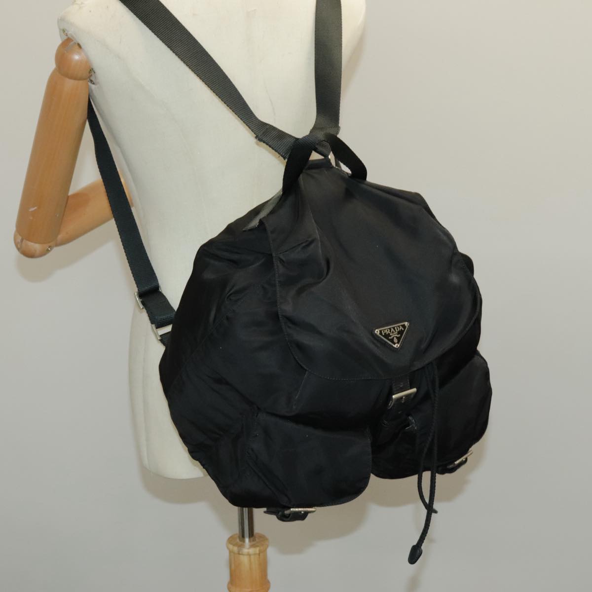 PRADA Backpack Nylon Black Auth 96661