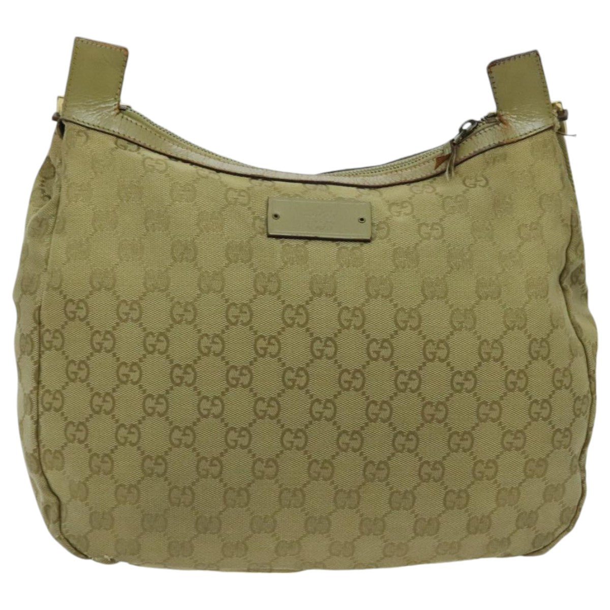 GUCCI GG Canvas Shoulder Bag Beige Gold 90762 Auth 96664