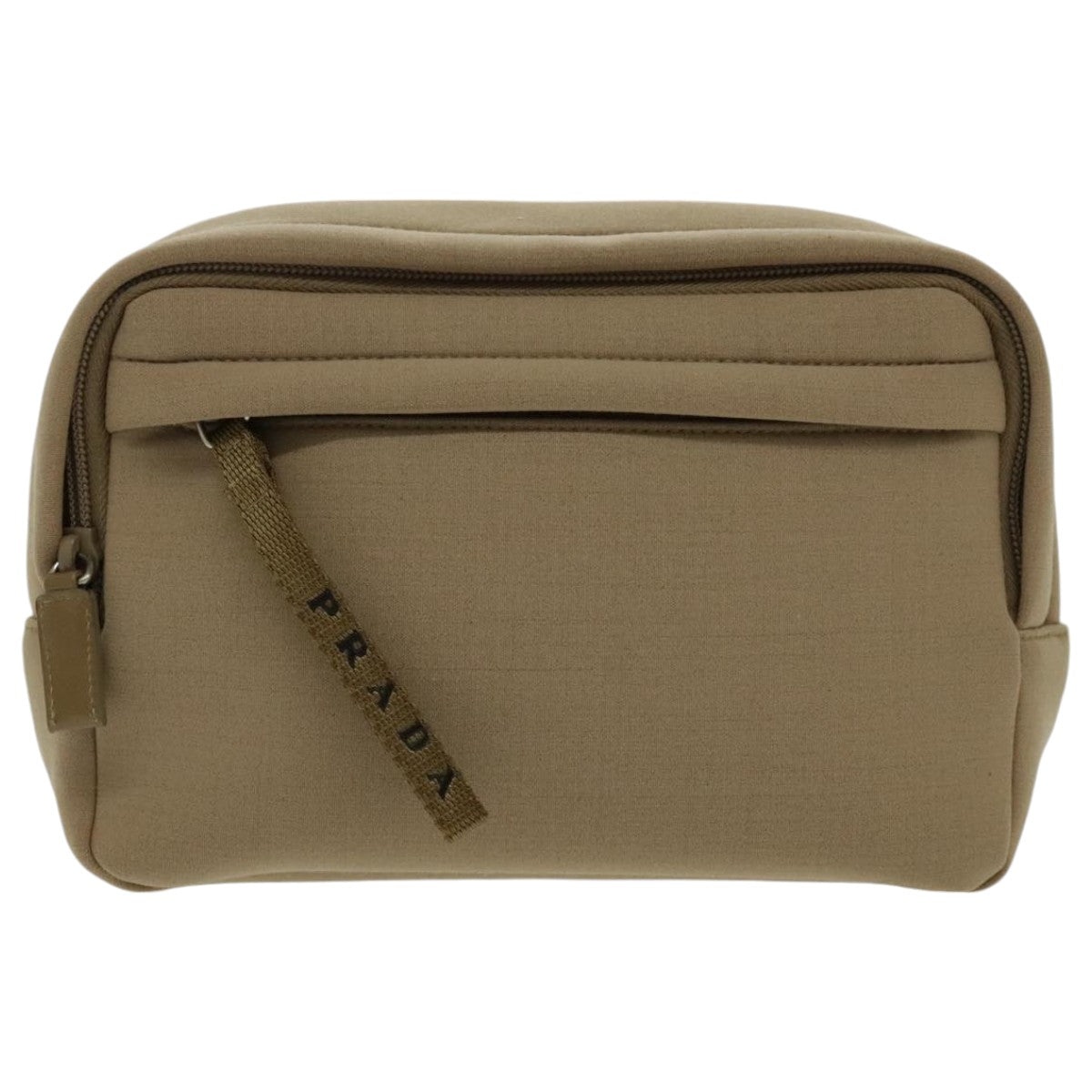 PRADA Pouch Nylon Beige Auth 96665 - 0