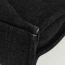 BURBERRY Blue Label Tote Bag Canvas Silver Black Auth 96669-16