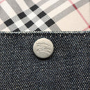 BURBERRY Blue Label Tote Bag Canvas Silver Black Auth 96669-17