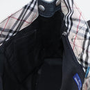 BURBERRY Blue Label Tote Bag Canvas Silver Black Auth 96669-19