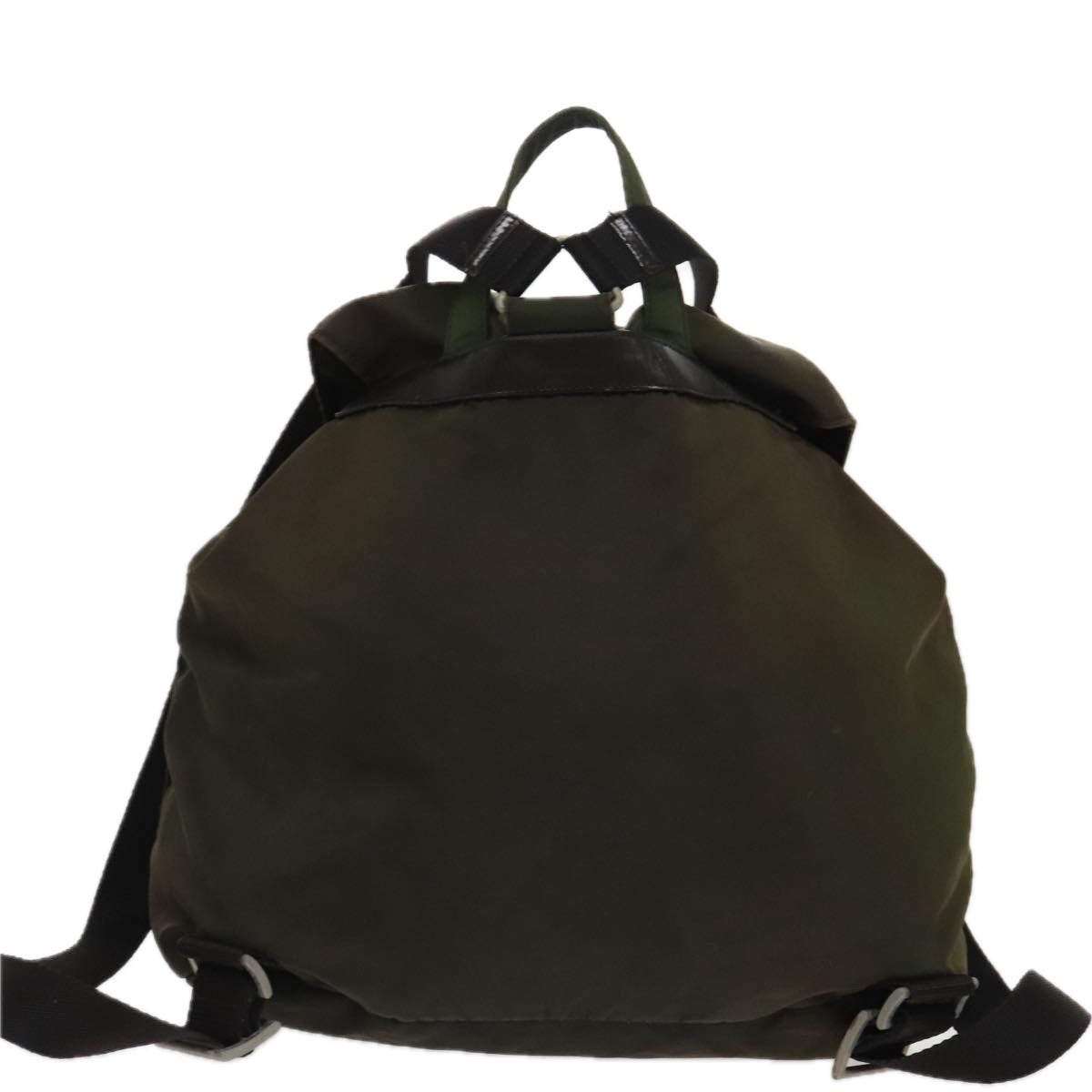 PRADA Backpack Nylon Khaki Silver Auth 96671 - 0