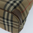 BURBERRY Nova Check Shoulder Bag Canvas Beige Auth 96672-15