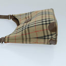 BURBERRY Nova Check Shoulder Bag Canvas Beige Auth 96672-4