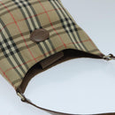 BURBERRY Nova Check Shoulder Bag Canvas Beige Auth 96672-6