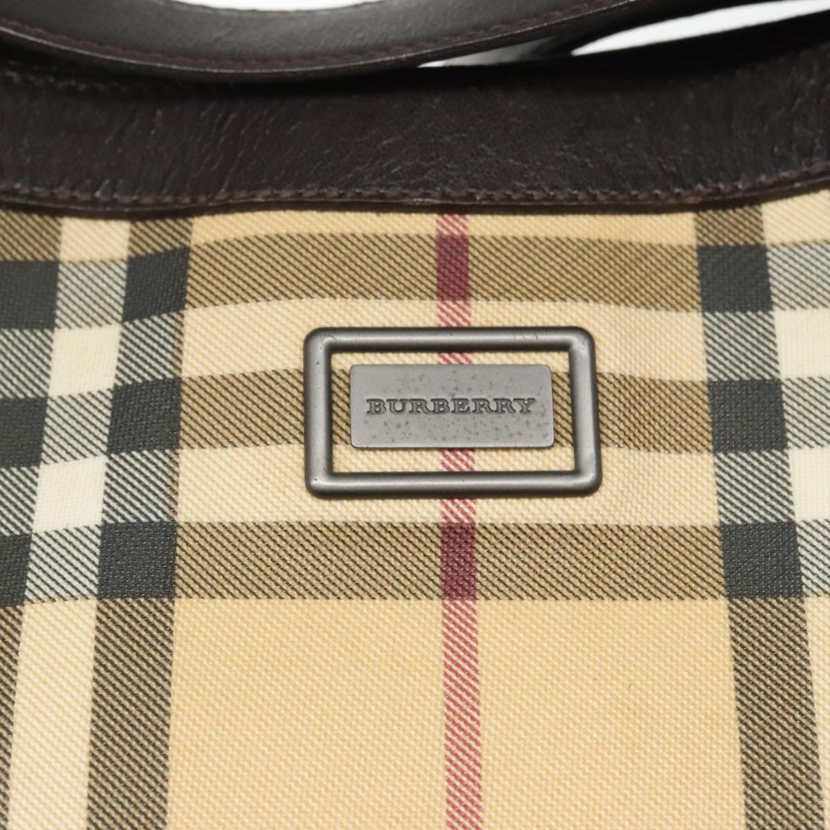 BURBERRY Nova Check Shoulder Bag PVC Beige Auth 96673