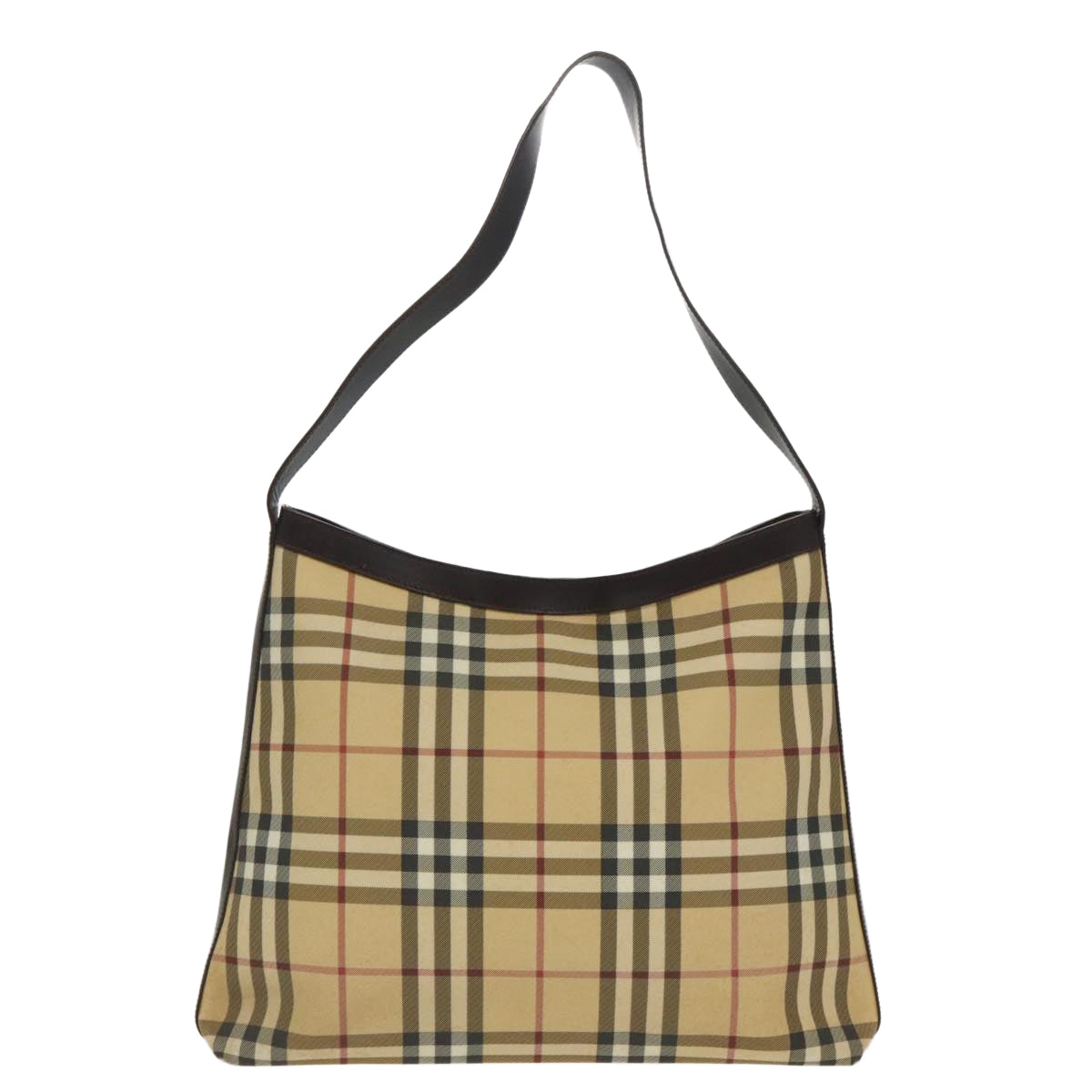 BURBERRY Nova Check Shoulder Bag PVC Beige Auth 96673 - 0