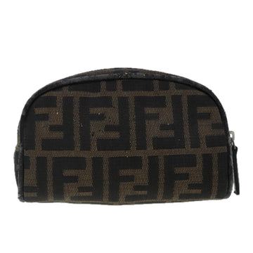 FENDI Zucca Canvas Pouch Brown Auth 96675 - 0