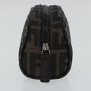 FENDI Zucca Canvas Pouch Brown Auth 96675-4