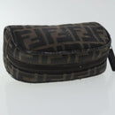 FENDI Zucca Canvas Pouch Brown Auth 96675-5