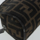 FENDI Zucca Canvas Pouch Brown Auth 96675-14