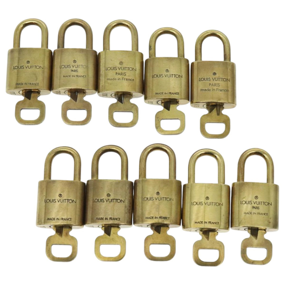 LOUIS VUITTON Padlock 10set metal Gold Tone LV Auth 96685