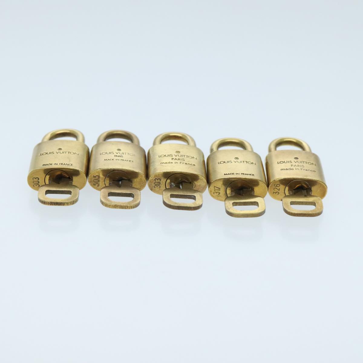 LOUIS VUITTON Padlock 10set metal Gold Tone LV Auth 96685