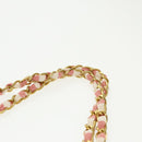 CHANEL Matelasse Chain Shoulder Bag Canvas Gold Pink CC Auth 96691SM-15