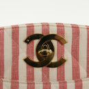 CHANEL Matelasse Chain Shoulder Bag Canvas Gold Pink CC Auth 96691SM-20