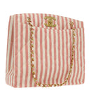 CHANEL Matelasse Chain Shoulder Bag Canvas Gold Pink CC Auth 96691SM-1