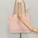 CHANEL Matelasse Chain Shoulder Bag Canvas Gold Pink CC Auth 96691SM-28