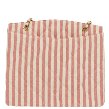 CHANEL Matelasse Chain Shoulder Bag Canvas Gold Pink CC Auth 96691SM - 0