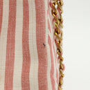 CHANEL Matelasse Chain Shoulder Bag Canvas Gold Pink CC Auth 96691SM-5