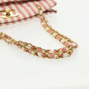 CHANEL Matelasse Chain Shoulder Bag Canvas Gold Pink CC Auth 96691SM-8