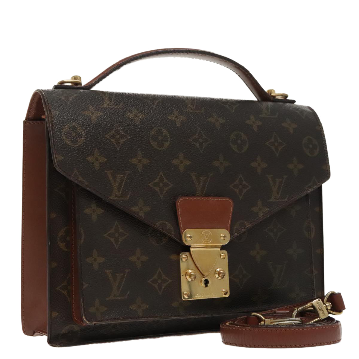 LOUIS VUITTON Monogram Monceau 28 Hand Bag 2way M51185 LV Auth 96698