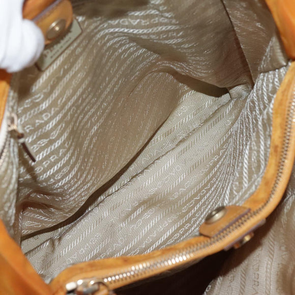 PRADA Shoulder Bag Nylon Orange Auth 96714