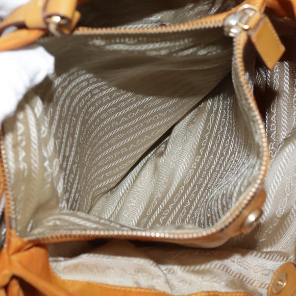 PRADA Shoulder Bag Nylon Orange Auth 96714