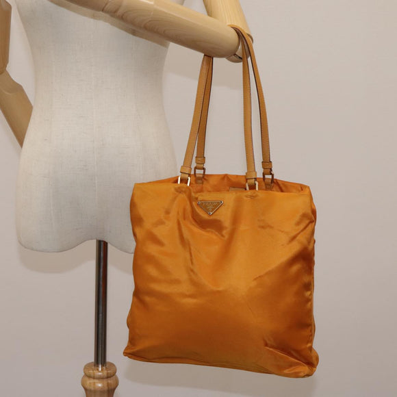PRADA Shoulder Bag Nylon Orange Auth 96714