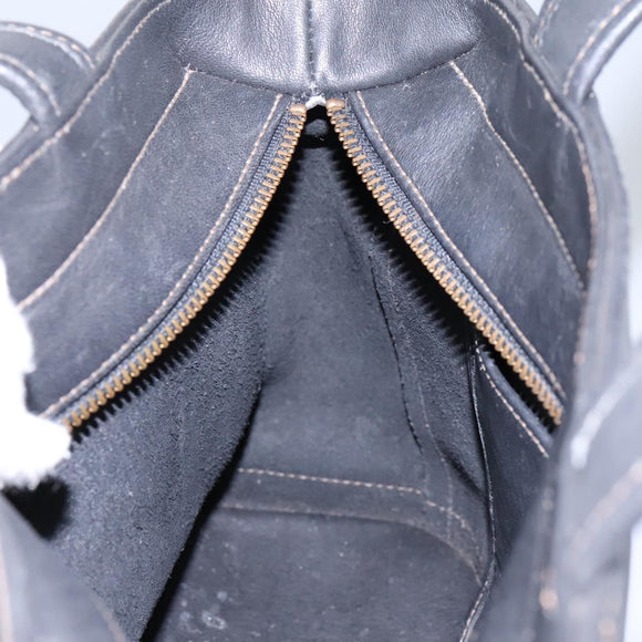 Coach Old Coach Shoulder Bag Leather Black Auth 96716