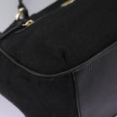 BVLGARI Logo Mania Hand Bag Canvas Black Auth 96720-14