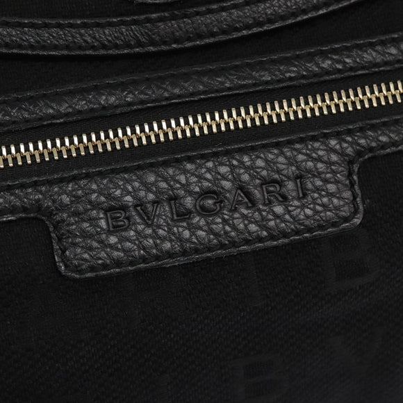 BVLGARI Logo Mania Hand Bag Canvas Black Auth 96720