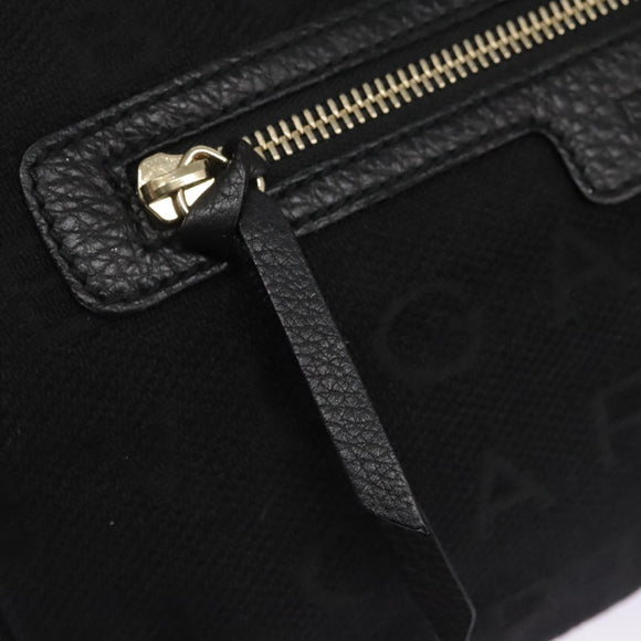 BVLGARI Logo Mania Hand Bag Canvas Black Auth 96720