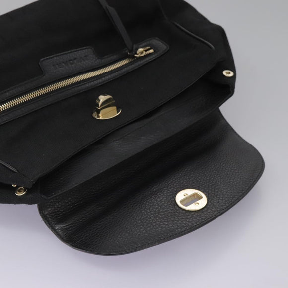 BVLGARI Logo Mania Hand Bag Canvas Black Auth 96720