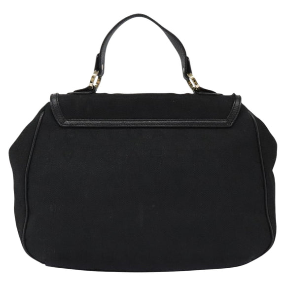 BVLGARI Logo Mania Hand Bag Canvas Black Auth 96720