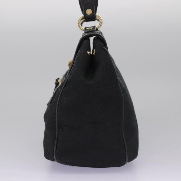 BVLGARI Logo Mania Hand Bag Canvas Black Auth 96720