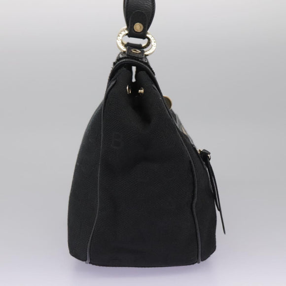BVLGARI Logo Mania Hand Bag Canvas Black Auth 96720