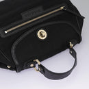 BVLGARI Logo Mania Hand Bag Canvas Black Auth 96720-6