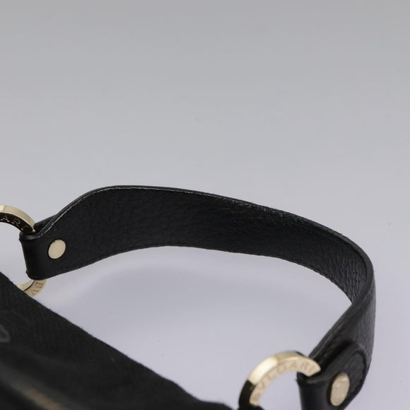 BVLGARI Logo Mania Hand Bag Canvas Black Auth 96720