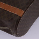 CELINE Macadam Canvas Shoulder Bag PVC Leather Brown Gold Auth 96725-12