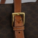 CELINE Macadam Canvas Shoulder Bag PVC Leather Brown Gold Auth 96725-15