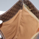 CELINE Macadam Canvas Shoulder Bag PVC Leather Brown Gold Auth 96725-19