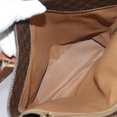 CELINE Macadam Canvas Shoulder Bag PVC Leather Brown Gold Auth 96725-22