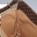 CELINE Macadam Canvas Shoulder Bag PVC Leather Brown Gold Auth 96725-24