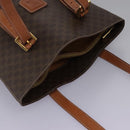 CELINE Macadam Canvas Shoulder Bag PVC Leather Brown Gold Auth 96725-6