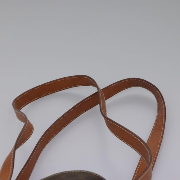 CELINE Macadam Canvas Shoulder Bag PVC Leather Brown Gold Auth 96725