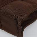 HERMES Her Line PM Tote Bag Canvas Brown Silver Auth 96726-9